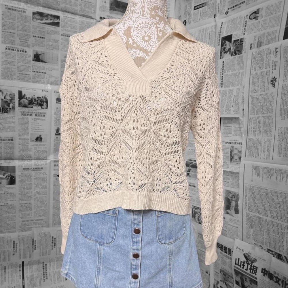 Freshman 1996 Knit Pullover Boho CottageCore Layering Lightweight Size  Small